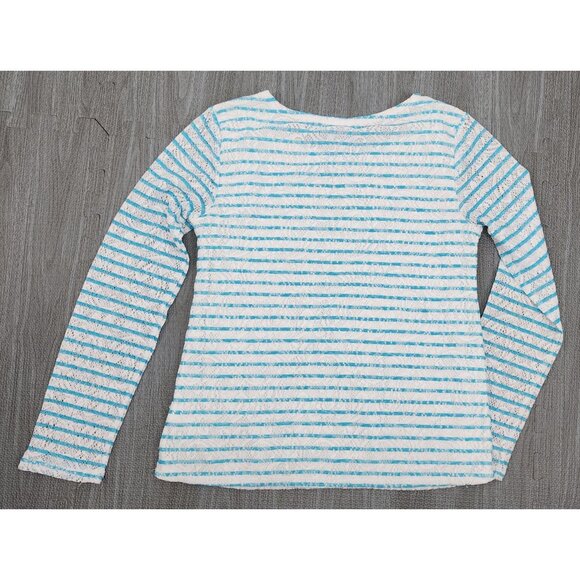 Red Camel Girls White Blue Pocket Lace Long Sleeve Blouse Top XL Shirt - Picture 2 of 6